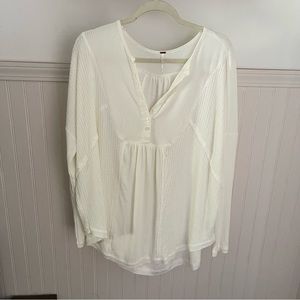 Free People White Leo Henley